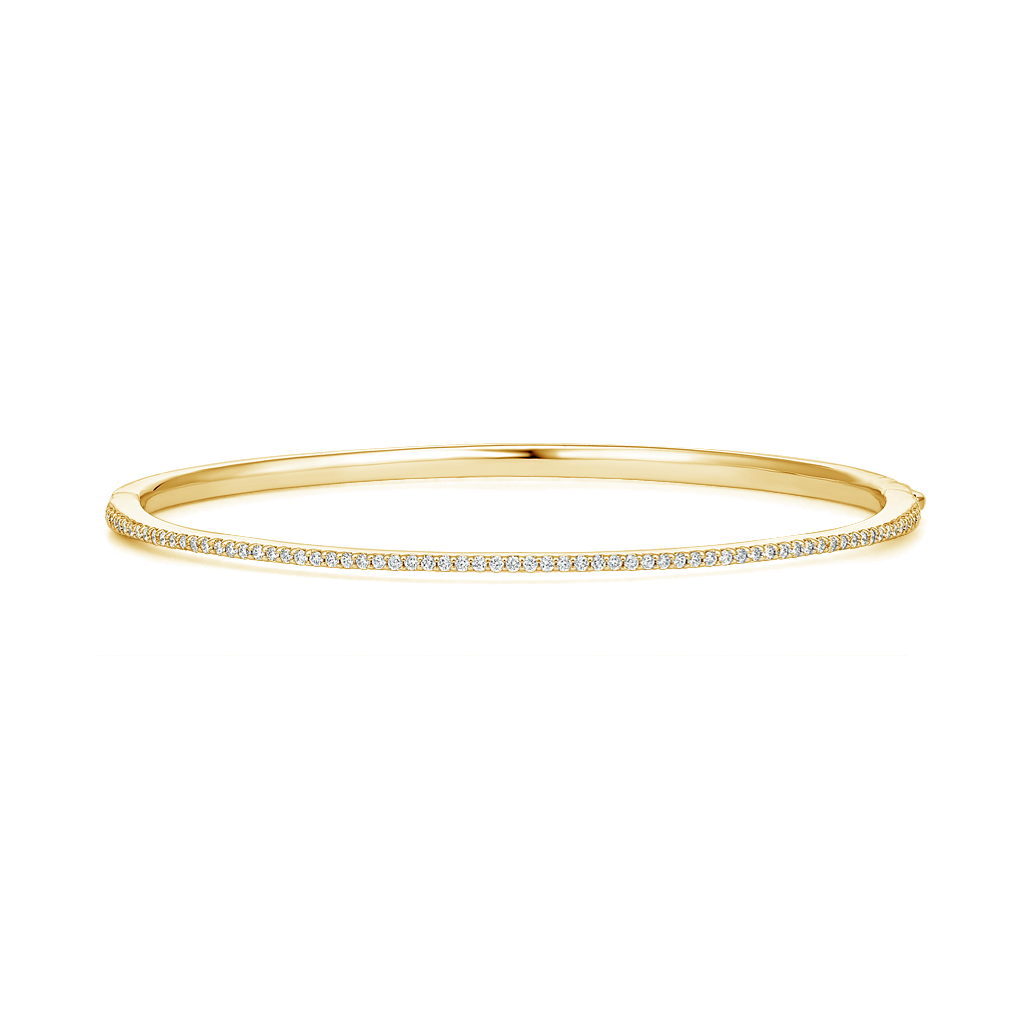 Sabel Collection Yellow Gold Bangle with Round Diamonds